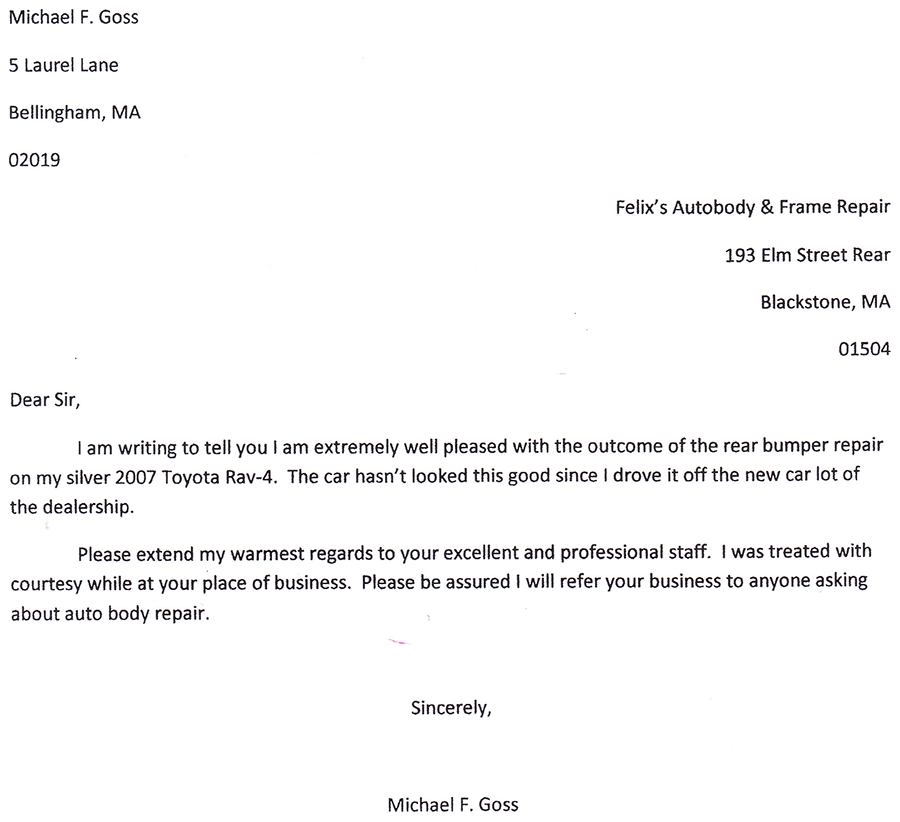 Customer Letter